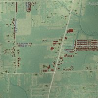 Second close-up of the map of White Hills, Louisiana print showing more streets and buildings