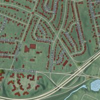 Second close-up of the map of White Horse, New Jersey print showing more streets and buildings