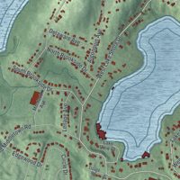 Second close-up of the map of White Meadow Lake, New Jersey print showing more streets and buildings