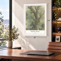 White Mesa, Utah map, 18 x 24 inch print in a white frame in a home office