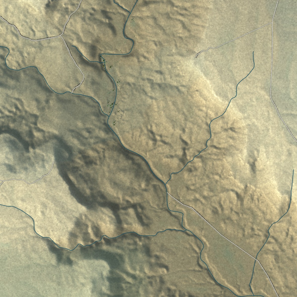Second close-up of the map of White Mesa, Utah print showing more streets and buildings