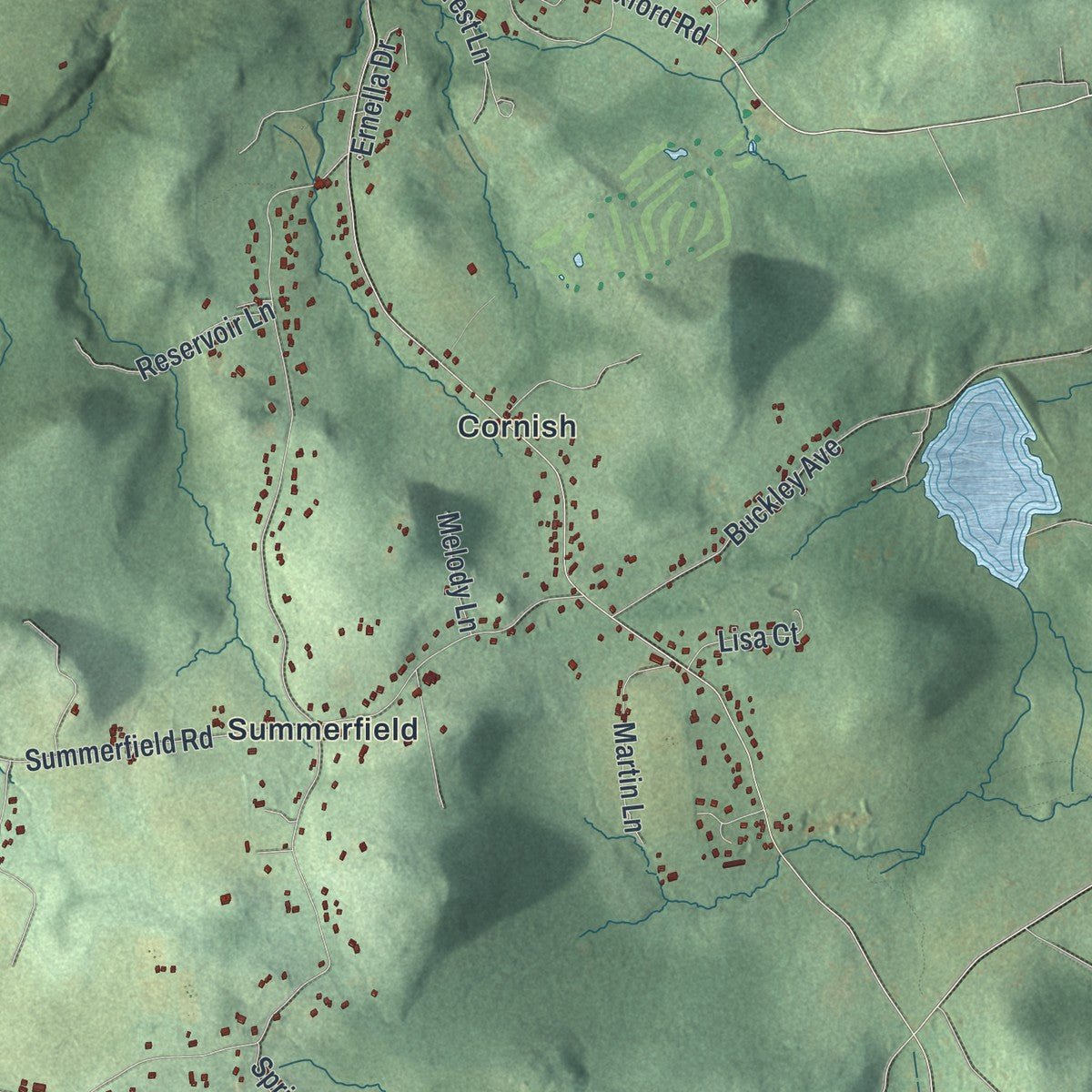 Second close-up of the map of White, New Jersey print showing more streets and buildings