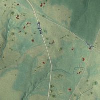 Second close-up of the map of White Plains, Georgia print showing more streets and buildings