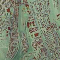 Second close-up of the map of White Plains, New York print showing more streets and buildings