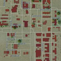 Second close-up of the map of White Sands, New Mexico print showing more streets and buildings