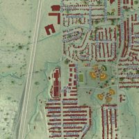 Second close-up of the map of White Settlement, Texas print showing more streets and buildings