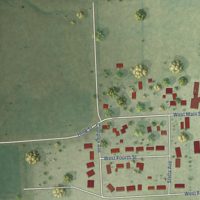 Second close-up of the map of White, South Dakota print showing more streets and buildings