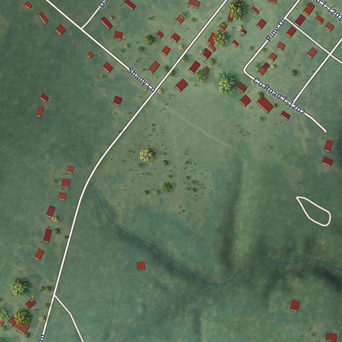 Second close-up of the map of White Stone, Virginia print showing more streets and buildings