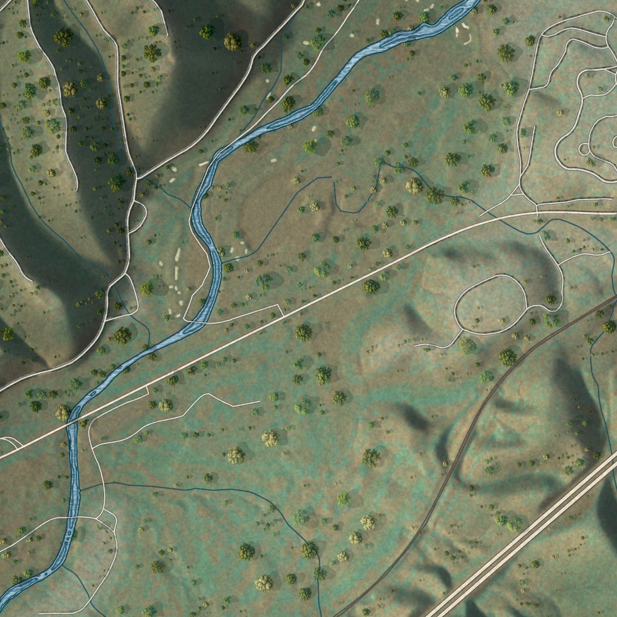 Second close-up of the map of White Sulphur Springs, West Virginia print showing more streets and buildings