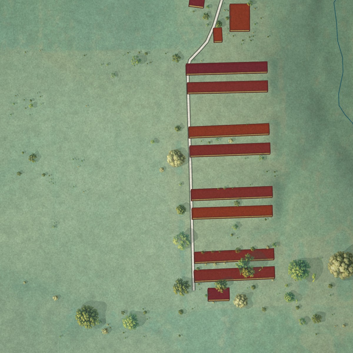 Second close-up of the map of White Water, Oklahoma print showing more streets and buildings