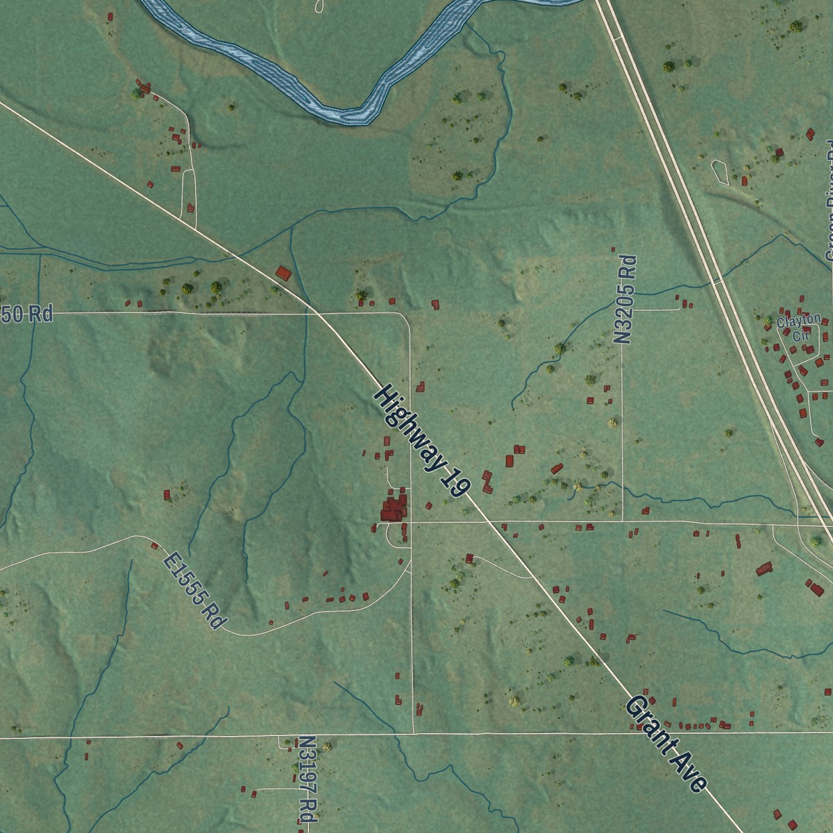 Second close-up of the map of Whitebead, Oklahoma print showing more streets and buildings