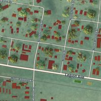 Second close-up of the map of Whitehall, Montana print showing more streets and buildings