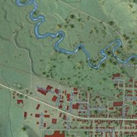 Second close-up of the map of Whitehall, Wisconsin print showing more streets and buildings