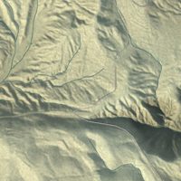 Second close-up of the map of Whitewater, California print showing more streets and buildings