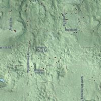 Second close-up of the map of Whitewater, Michigan print showing more streets and buildings
