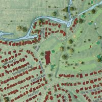Second close-up of the map of Whitfield, Florida print showing more streets and buildings