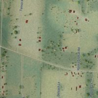 Second close-up of the map of Whitfield, Santa Rosa County, Florida print showing more streets and buildings