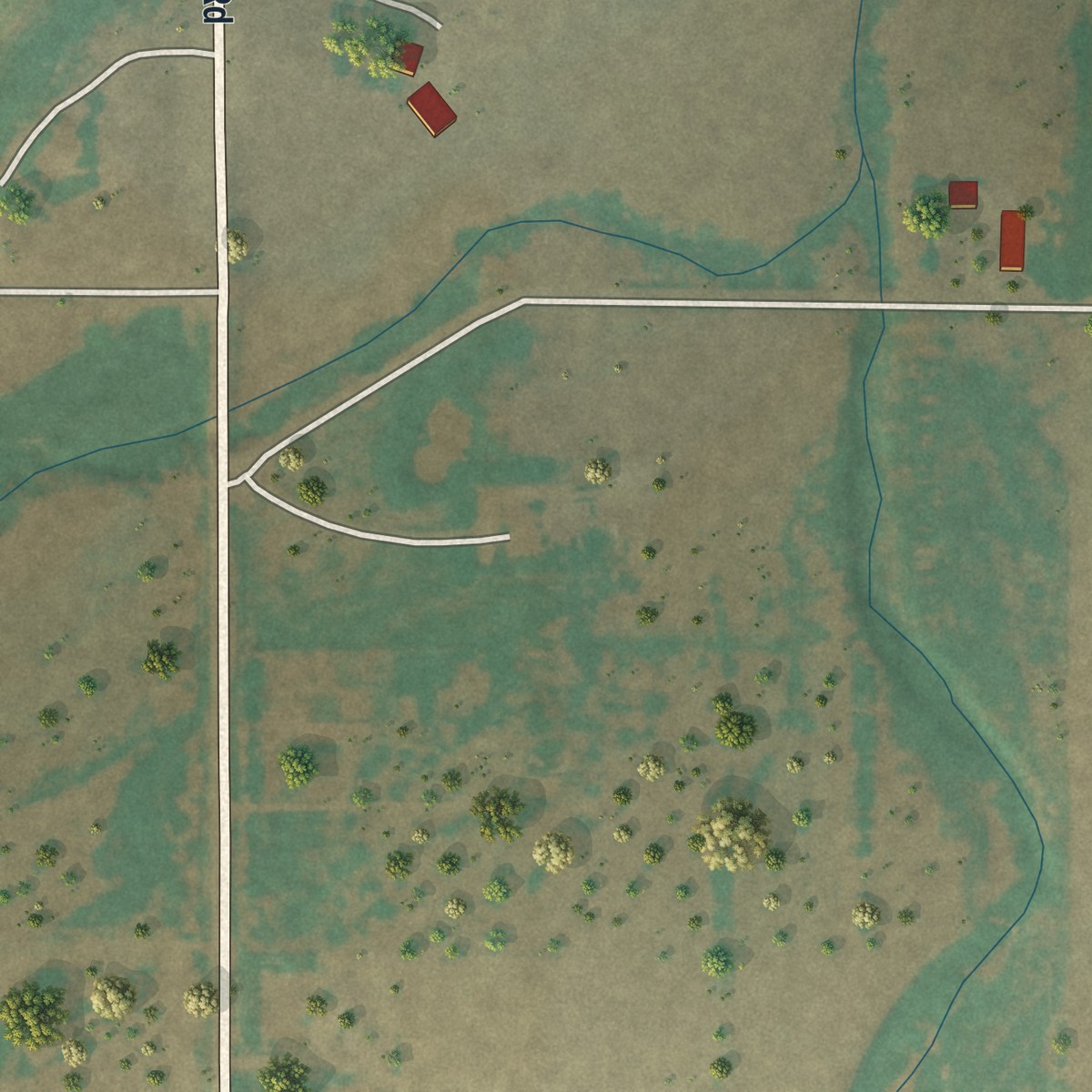 Second close-up of the map of Whiting, Wyoming print showing more streets and buildings