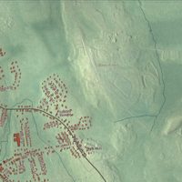 Close-up of the map of Whitman, Massachusetts print showing terrain and local geography