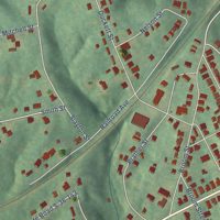Second close-up of the map of Whitmire, South Carolina print showing more streets and buildings