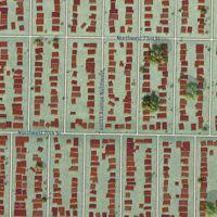 Second close-up of the map of Whittier Heights, Washington print showing more streets and buildings