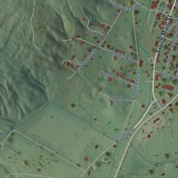 Second close-up of the map of Whitwell, Tennessee print showing more streets and buildings