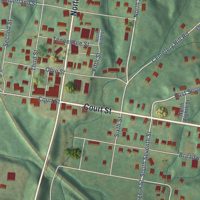 Second close-up of the map of Wickliffe, Kentucky print showing more streets and buildings