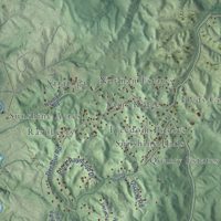Second close-up of the map of Widewater, Virginia print showing more streets and buildings