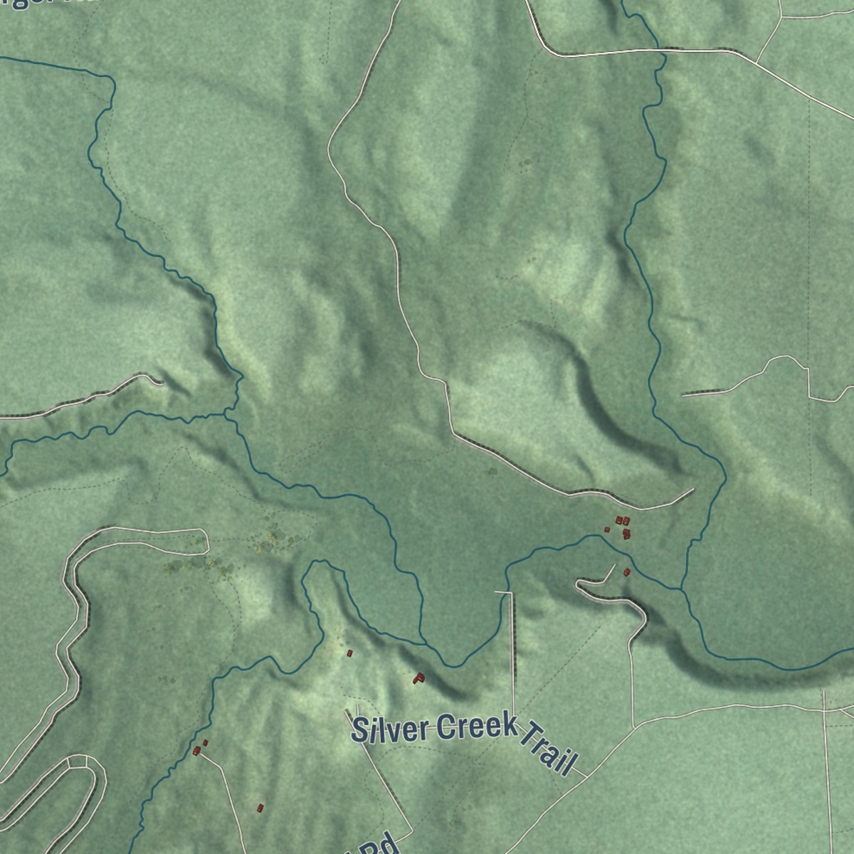 Second close-up of the map of Wilber, Michigan print showing more streets and buildings