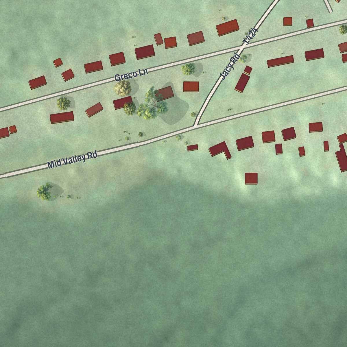 Second close-up of the map of Wilburton Number One, Pennsylvania print showing more streets and buildings