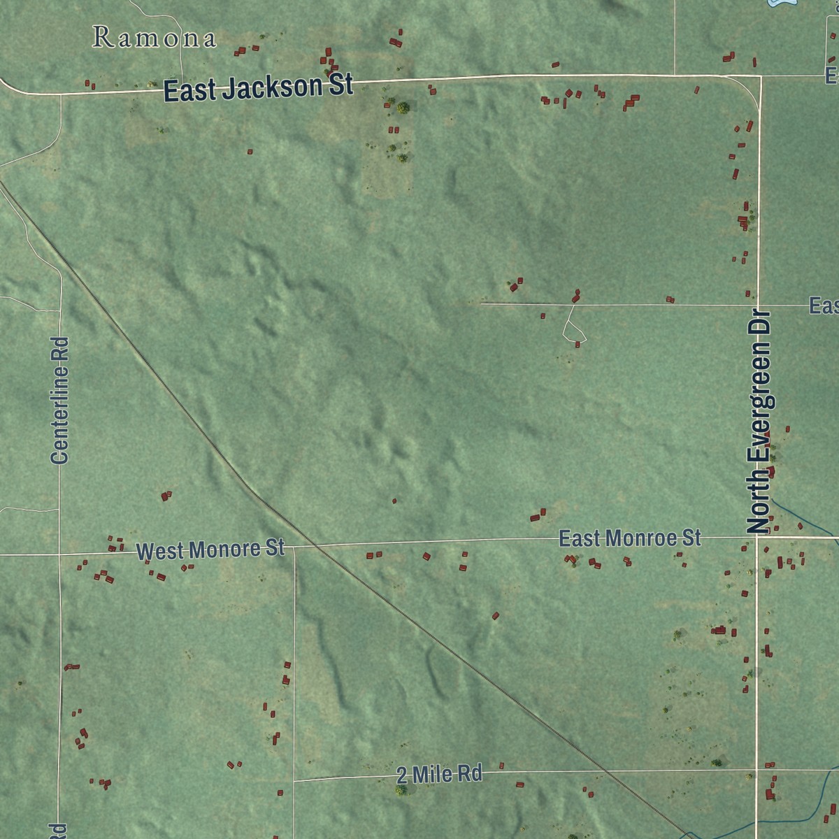 Second close-up of the map of Wilcox, Michigan print showing more streets and buildings