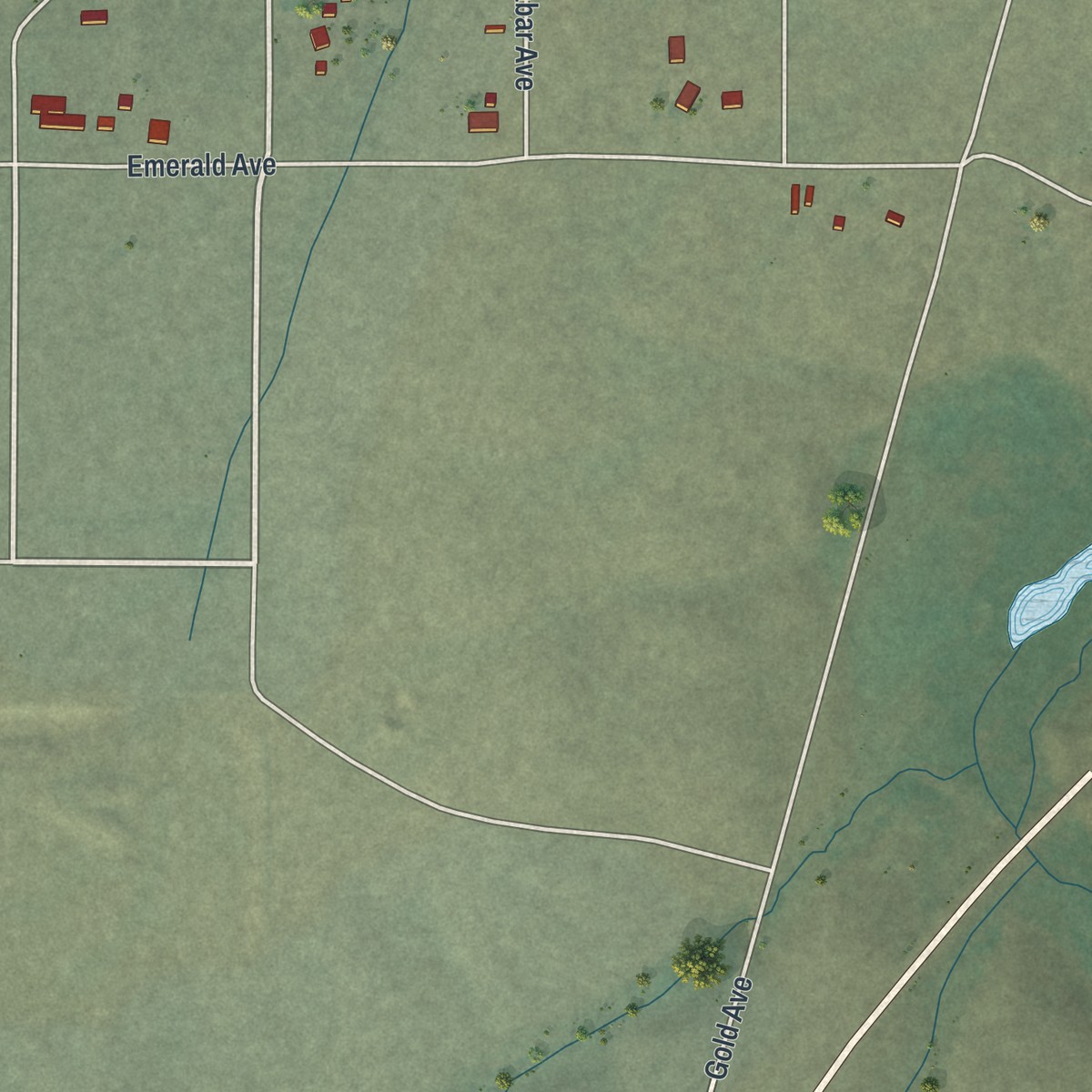 Second close-up of the map of Wildhorse, Nevada print showing more streets and buildings