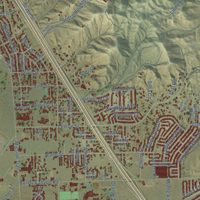Second close-up of the map of Wildomar, California print showing more streets and buildings