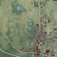 Second close-up of the map of Wildwood, Florida print showing more streets and buildings