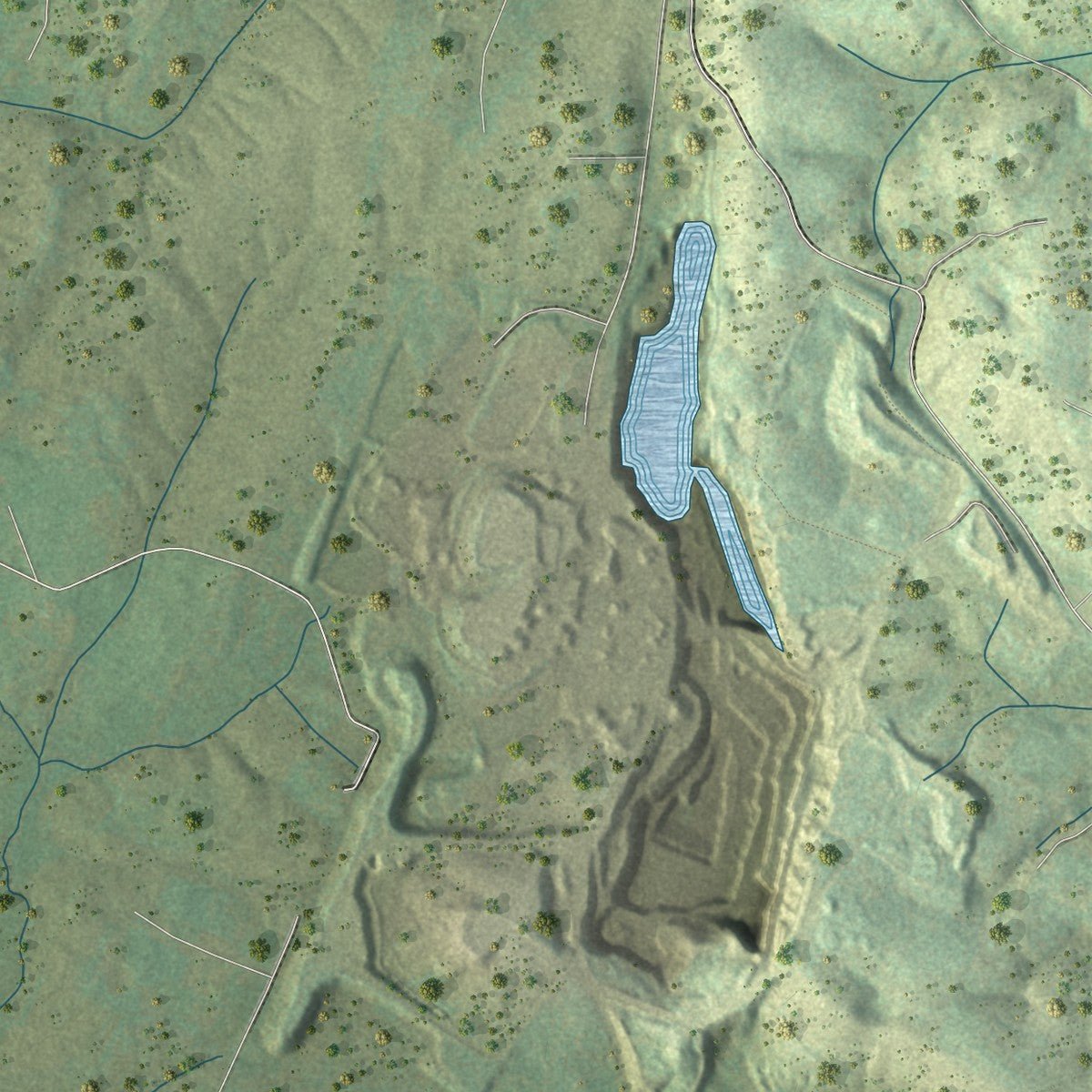 Second close-up of the map of Wildwood Lake, Tennessee print showing more streets and buildings
