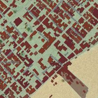 Second close-up of the map of Wildwood, New Jersey print showing more streets and buildings