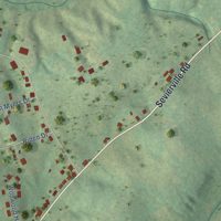 Second close-up of the map of Wildwood, Tennessee print showing more streets and buildings