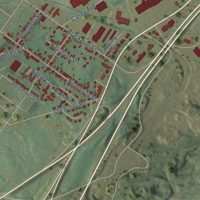 Second close-up of the map of Wilkes-Barre, Luzerne County, Pennsylvania print showing more streets and buildings