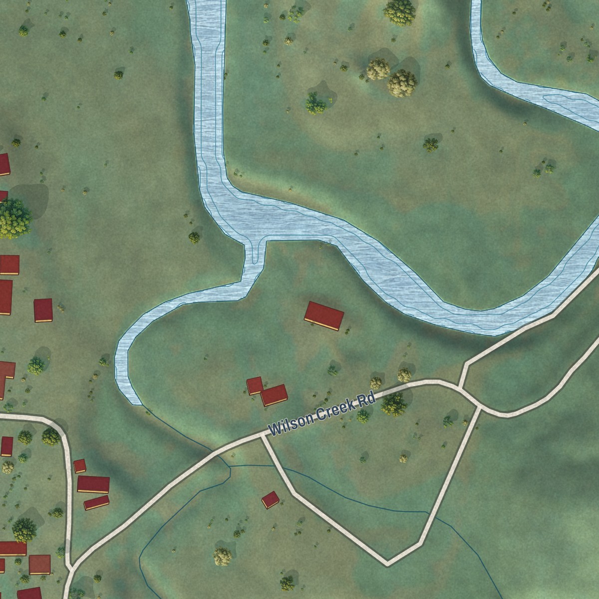 Second close-up of the map of Willapa, Washington print showing more streets and buildings