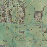 Second close-up of the map of Willard, Missouri print showing more streets and buildings