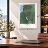 Willernie, Minnesota map, 18 x 24 inch print in a white frame in a home office