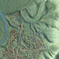Second close-up of the map of Williamsburg, Kentucky print showing more streets and buildings