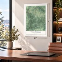 Williamsburg, Missouri map, 18 x 24 inch print in a white frame in a home office
