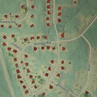 Second close-up of the map of Williamson, Georgia print showing more streets and buildings