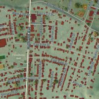 Second close-up of the map of Williamstown, West Virginia print showing more streets and buildings