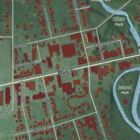Second close-up of the map of Williamsville, New York print showing more streets and buildings