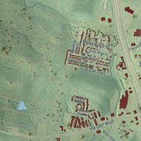 Second close-up of the map of Willis, Texas print showing more streets and buildings