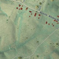 Second close-up of the map of Willisburg, Kentucky print showing more streets and buildings