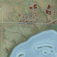 Second close-up of the map of Williston, North Dakota print showing more streets and buildings