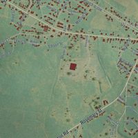Second close-up of the map of Williston, South Carolina print showing more streets and buildings